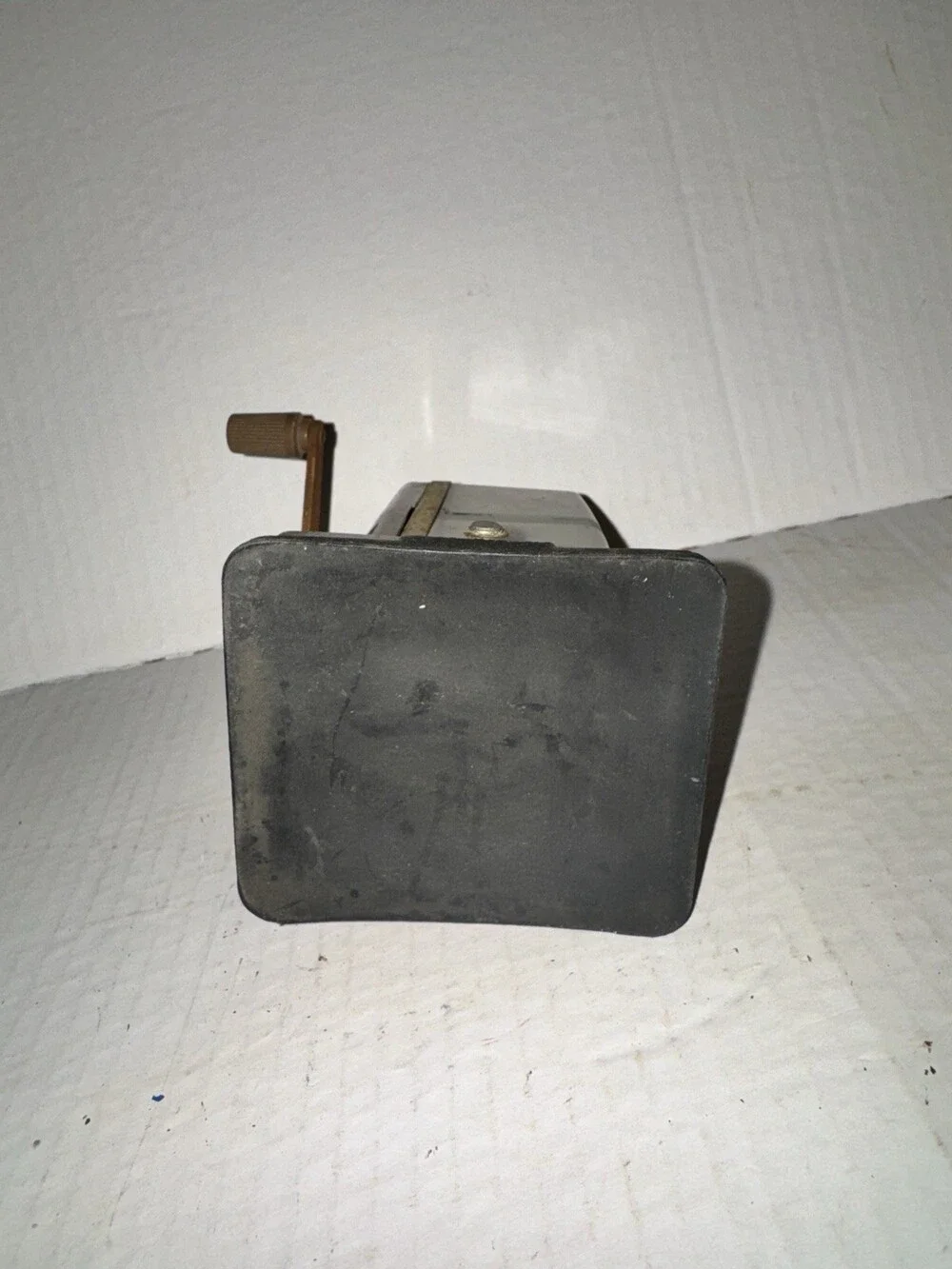 Vintage Boston Vacuumette Pencil Sharpener Hand Crank Suction Base Cream USA